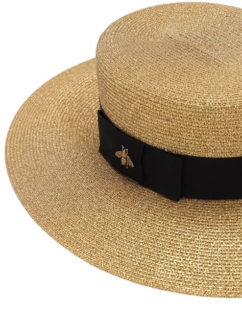 gucci gold straw hat|gucci inspired straw hat.